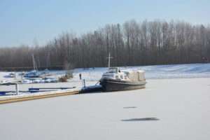 Leipziger Seen Cospudener See bei Schnee