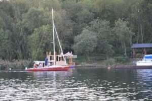 Segelboot am Cossi Leipziger Seen