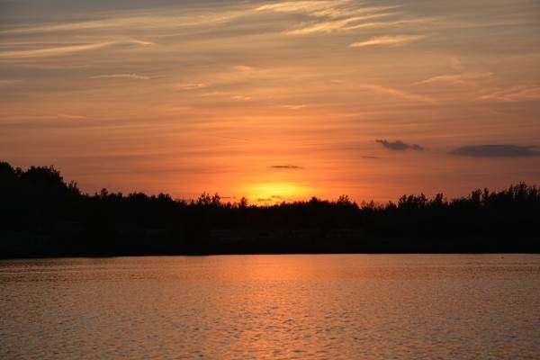 Leipziger Seen Sonnenuntergang am Cospudener See